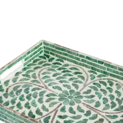 Ivory And Clover Mosaic Capiz Shell Tray, 15 In.-Kirkland's Home Best Sale