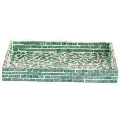 Ivory And Clover Mosaic Capiz Shell Tray, 15 In.-Kirkland's Home Best Sale