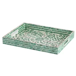 Ivory And Clover Mosaic Capiz Shell Tray, 17 In.-Kirkland's Home Best Sale
