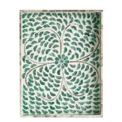 Ivory And Clover Mosaic Capiz Shell Tray, 17 In.-Kirkland's Home Best Sale