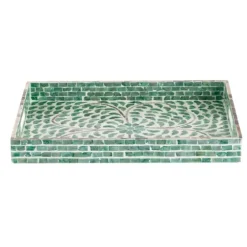 Ivory And Clover Mosaic Capiz Shell Tray, 17 In.-Kirkland's Home Best Sale