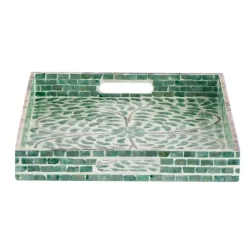 Ivory And Clover Mosaic Capiz Shell Tray, 17 In.-Kirkland's Home Best Sale