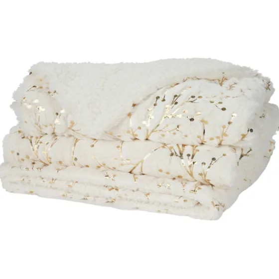 Ivory And Gold Metallic Branches Throw-Kirkland's Home Shop