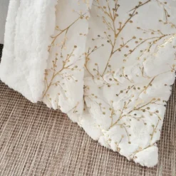 Ivory And Gold Metallic Branches Throw-Kirkland's Home Shop