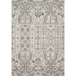 Ivory And Gray Column Outdoor Area Rug, 5X7-Kirkland's Home Hot