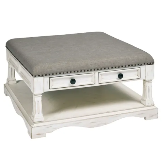 Ivory And Gray Upholstered Square Coffee Table-Kirkland's Home Best