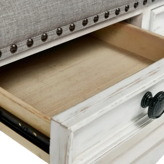 Ivory And Gray Upholstered Square Coffee Table-Kirkland's Home Best