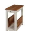 Ivory And Natural Wood Magazine Shelf Accent Table-Kirkland's Home Sale