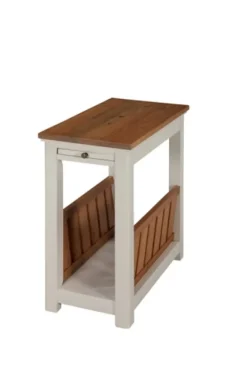Ivory And Natural Wood Magazine Shelf Accent Table-Kirkland's Home Sale