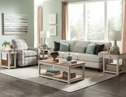 Ivory And Natural Wood Magazine Shelf Accent Table-Kirkland's Home Sale