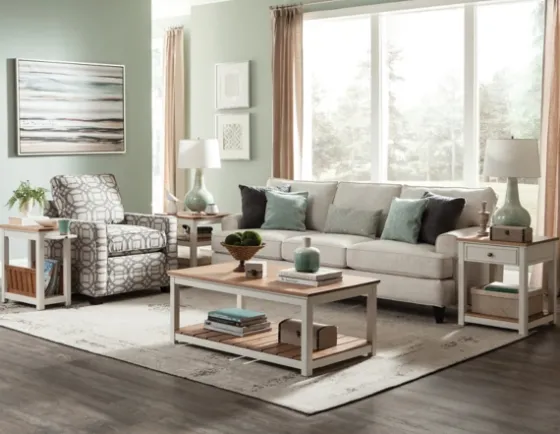 Ivory And Natural Wood Magazine Shelf Accent Table-Kirkland's Home Sale