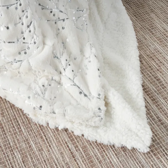 Ivory And Silver Metallic Branches Throw-Kirkland's Home Hot