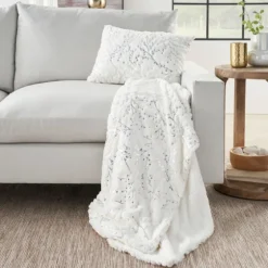 Ivory And Silver Metallic Branches Throw-Kirkland's Home Hot