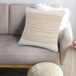 Ivory Border Natural Close Woven Jute Pillow-Kirkland's Home Cheap