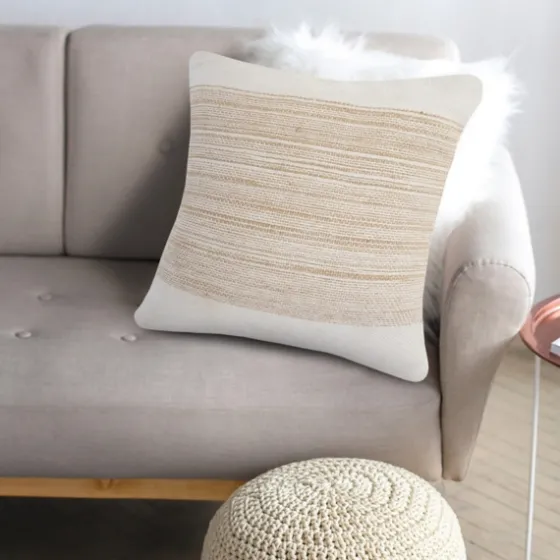 Ivory Border Natural Close Woven Jute Pillow-Kirkland's Home Cheap