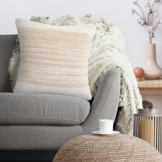 Ivory Border Natural Close Woven Jute Pillow-Kirkland's Home Cheap
