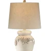 Ivory Crackled Floral Table Lamp-Kirkland's Home Store