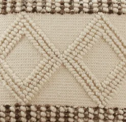 Ivory Diamond Woven Textured Polyester Pillow-Kirkland's Home Outlet
