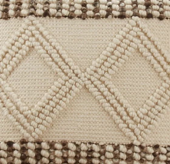 Ivory Diamond Woven Textured Polyester Pillow-Kirkland's Home Outlet