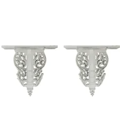 Ivory Distressed Carved 2-Pc. Wall Shelf Set-Kirkland's Home Best