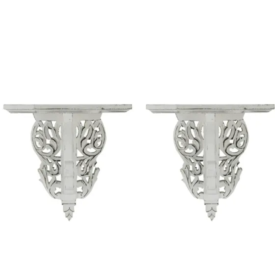 Ivory Distressed Carved 2-Pc. Wall Shelf Set-Kirkland's Home Best
