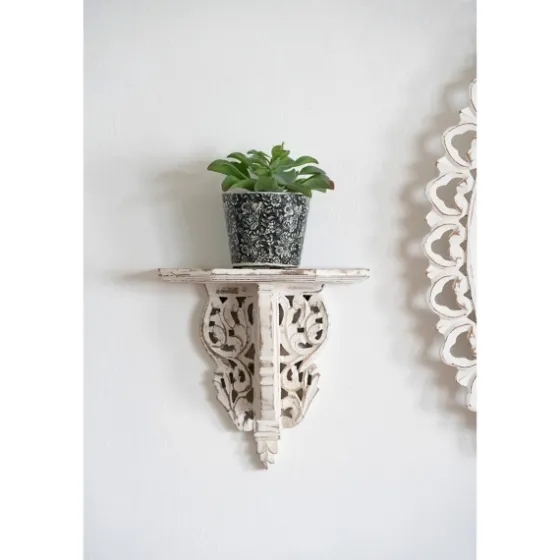 Ivory Distressed Carved 2-Pc. Wall Shelf Set-Kirkland's Home Best