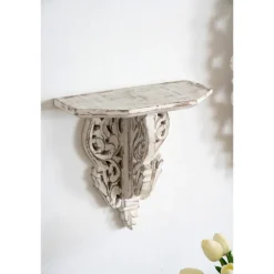 Ivory Distressed Carved 2-Pc. Wall Shelf Set-Kirkland's Home Best