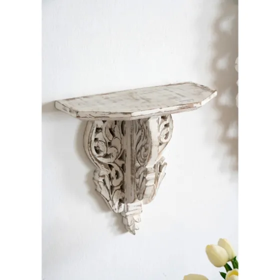 Ivory Distressed Carved 2-Pc. Wall Shelf Set-Kirkland's Home Best