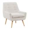 Ivory Faux Sherpa Tufted Accent Chair-Kirkland's Home Online