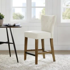 Ivory Harrison Tufted Counter Stool-Kirkland's Home Shop