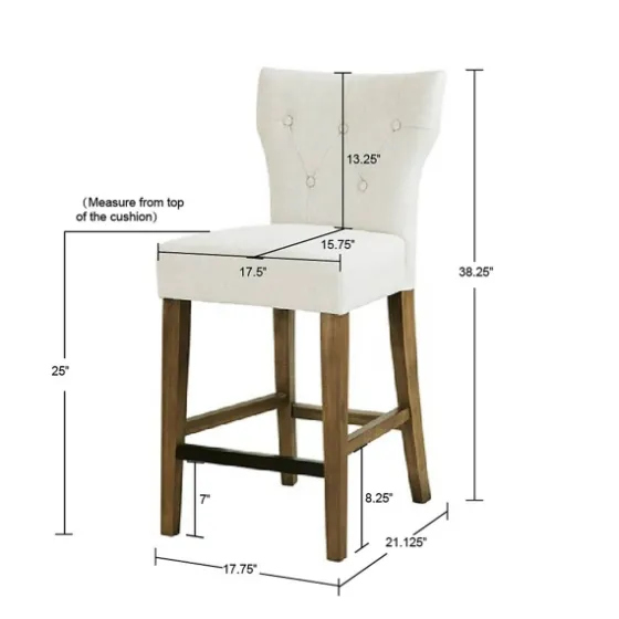 Ivory Harrison Tufted Counter Stool-Kirkland's Home Shop