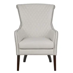 Ivory Lanea Quilted Accent Chair With Silver Studs-Kirkland's Home Best
