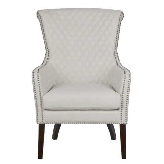 Ivory Lanea Quilted Accent Chair With Silver Studs-Kirkland's Home Best