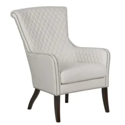 Ivory Lanea Quilted Accent Chair With Silver Studs-Kirkland's Home Best