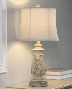 Ivory Leaf Scroll Table Lamp-Kirkland's Home Shop