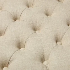 Ivory Linen Low Base Tufted Ottoman-Kirkland's Home Flash Sale