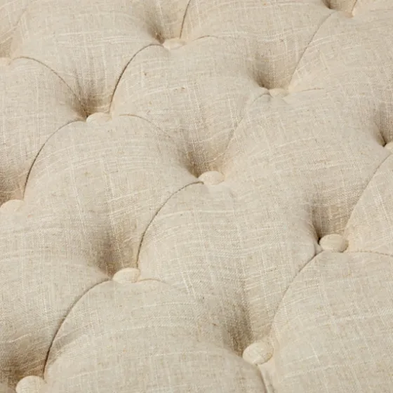 Ivory Linen Low Base Tufted Ottoman-Kirkland's Home Flash Sale