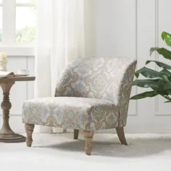 Ivory Medallion Wide Frame Slipper Accent Chair-Kirkland's Home Discount