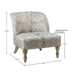 Ivory Medallion Wide Frame Slipper Accent Chair-Kirkland's Home Discount