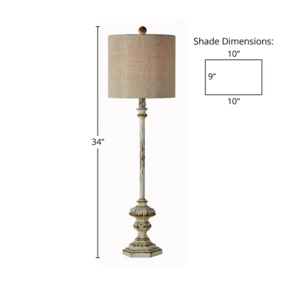 Ivory Resin Distressed Traditional Buffet Lamp-Kirkland's Home Flash Sale
