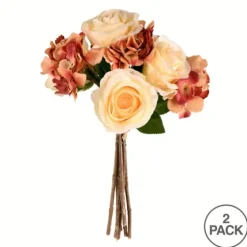 Ivory Rose And Blush Hydrangea Stems, Set Of 2-Kirkland's Home Fashion