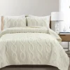 Ivory Trellis Ruffles 3-Pc. King Quilt Set-Kirkland's Home Clearance
