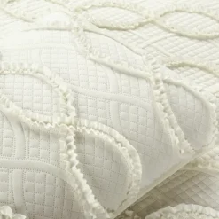 Ivory Trellis Ruffles 3-Pc. King Quilt Set-Kirkland's Home Clearance
