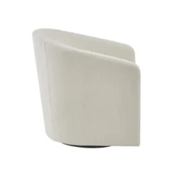 Ivory Upholstered Low Back Swivel Accent Chair-Kirkland's Home Store