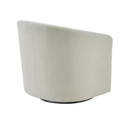 Ivory Upholstered Low Back Swivel Accent Chair-Kirkland's Home Store