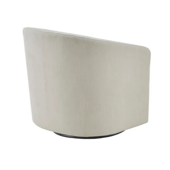 Ivory Upholstered Low Back Swivel Accent Chair-Kirkland's Home Store