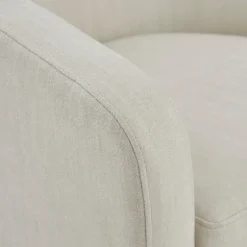 Ivory Upholstered Low Back Swivel Accent Chair-Kirkland's Home Store