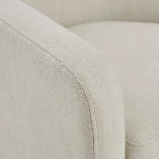 Ivory Upholstered Low Back Swivel Accent Chair-Kirkland's Home Store