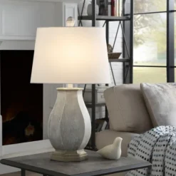 Ivory Wirebrushed Oval Table Lamp-Kirkland's Home Hot