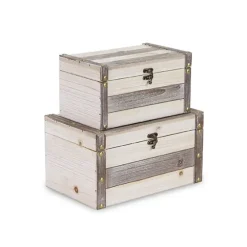 Ivory Wood And Metal Boxes, Set Of 2-Kirkland's Home Store